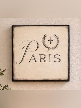 Paris Wall Art Decor | Marco Fabiano French Script Vintage Home Accent 12x12